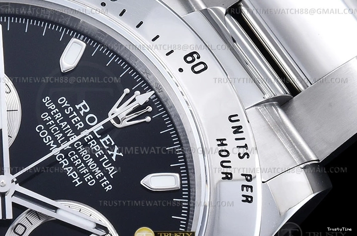 0113 Compact ROLDYT0441B – Daytona 116520 904L SS SS Blk Stk QF SH 955